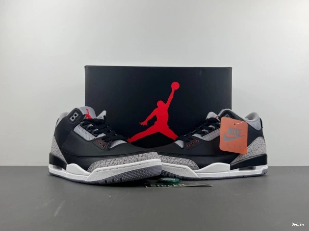 Bmlin Shoes Air Cement Jordan 3 Black DN3707-010 0809